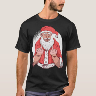 Camiseta RUDE SANTA dice que Chris es gracioso del Dedo Med