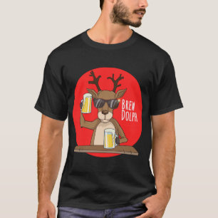 Camiseta Rudolph Brewdolph Reindeer Funny Beer Navidades Cr
