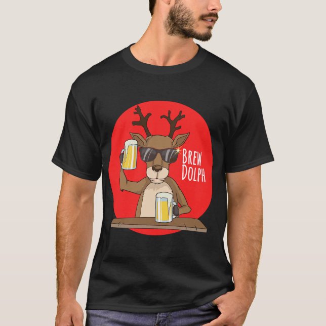 Camiseta Rudolph Brewdolph Reindeer Funny Beer Navidades Cr (Anverso)