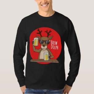 Camiseta Rudolph Brewdolph Reindeer Funny Beer Navidades Cr
