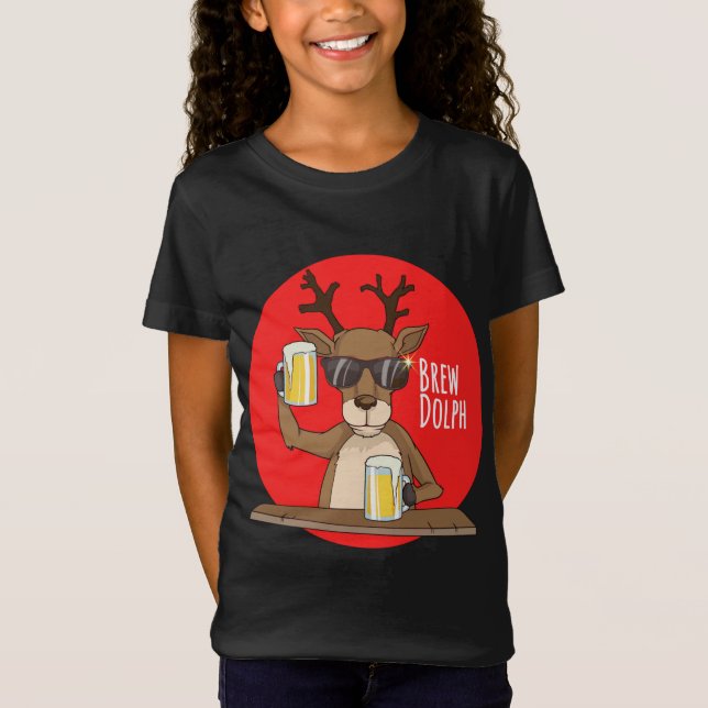Camiseta Rudolph Brewdolph Reindeer Funny Beer Navidades Cr (Anverso)