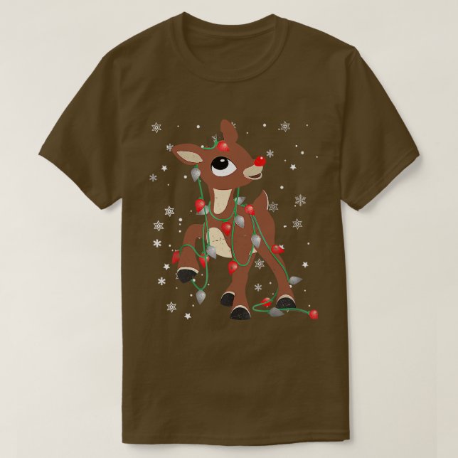 Camiseta Rudolph El Reno De La Nariz Roja Para Niños Y Cris (Diseño del anverso)