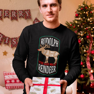 Camiseta Rudolph Red Meat Reindeer - Humor Navideño Quirky