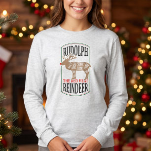 Camiseta Rudolph Reno Ciervo Rojo Divertido - Gráfico de Ca