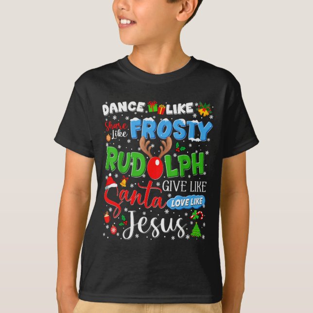 Camiseta Rudolph Santa Jesus Love Like Christmas Xmas Men W (Anverso)