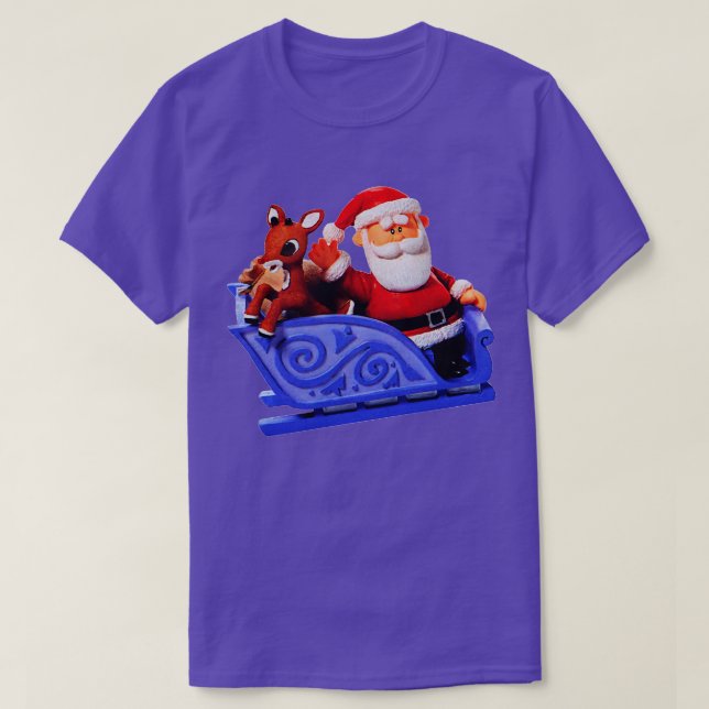 Camiseta Rudolph y Santa Rankin Bass Retro Vintage (Diseño del anverso)
