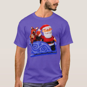 Camiseta Rudolph y Santa Rankin Bass Retro Vintage