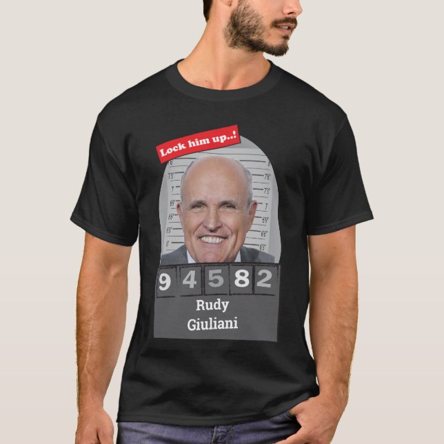 Camiseta Rudy Giuliani Disparo Con Mugshot Fun Encerrarlo (Anverso)