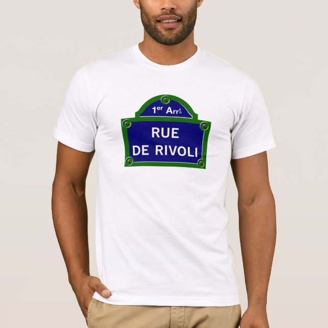 Camiseta Rue de Rivoli, placa de calle de París (Anverso)