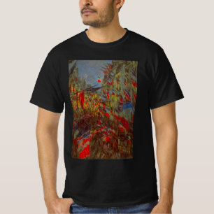 Camiseta Rue Montorgueil con banderas por Claude Monet