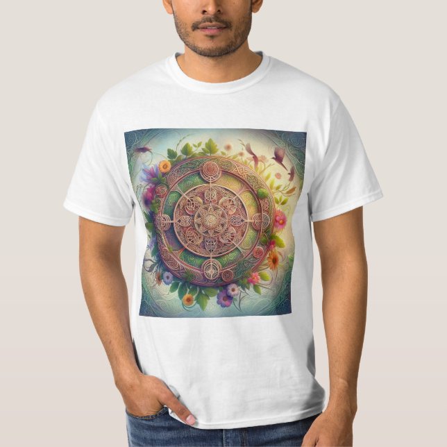 Camiseta Rueda Celta de la Vida: Conexión y Ciclos Naturale (Anverso)