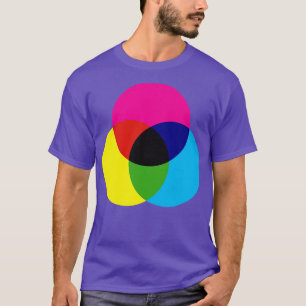 Camiseta Rueda de color de artista gráfico CMYK