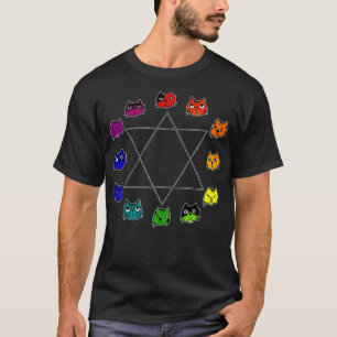 Camiseta Rueda de color de gato secundaria y terciaria prim