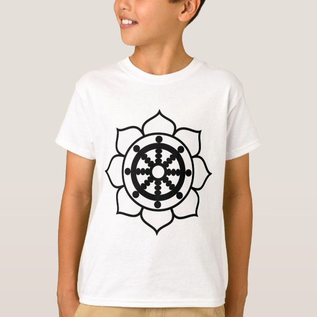 Camiseta Rueda de Dharma de la flor de Lotus (Anverso)
