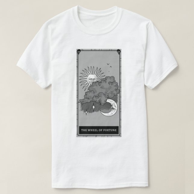 Camiseta Rueda De Fasmofobia De La Tarjeta Tarot De Fortune (Diseño del anverso)