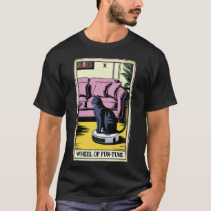 Camiseta Rueda de Fur-Tune Carta de Tarot Gato Robot Aspira