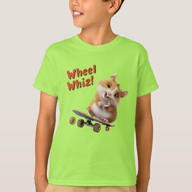 Camiseta Rueda de hámster Skateboarder Whiz (Anverso)