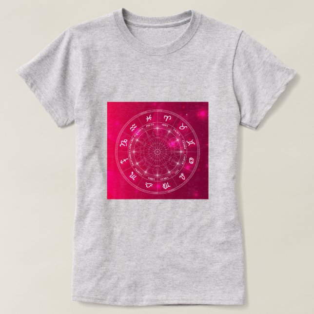 Camiseta Rueda de la astrología Señales de estrella (Diseño del anverso)