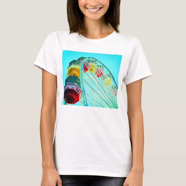 Camiseta Rueda de la fortuna en el muelle de Santa Monica,  (Anverso)
