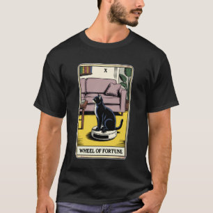 Camiseta Rueda de la Fortuna Tarot Carta Gato Robot Aspirad