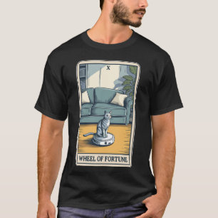 Camiseta Rueda de la Fortuna Tarot Carta Gato Robot Aspirad