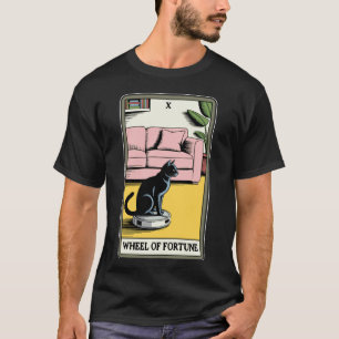 Camiseta Rueda de la Fortuna Tarot Carta Gato Robot Aspirad