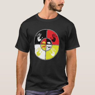 Camiseta Rueda de la Medicina Animales Espirituales Indígen