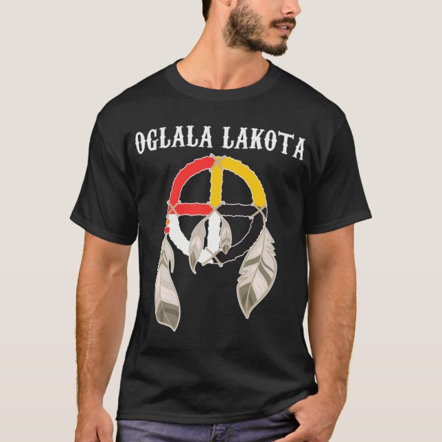 Camiseta Rueda de la medicina de Dakota del Sur Oglala Lako (Anverso)