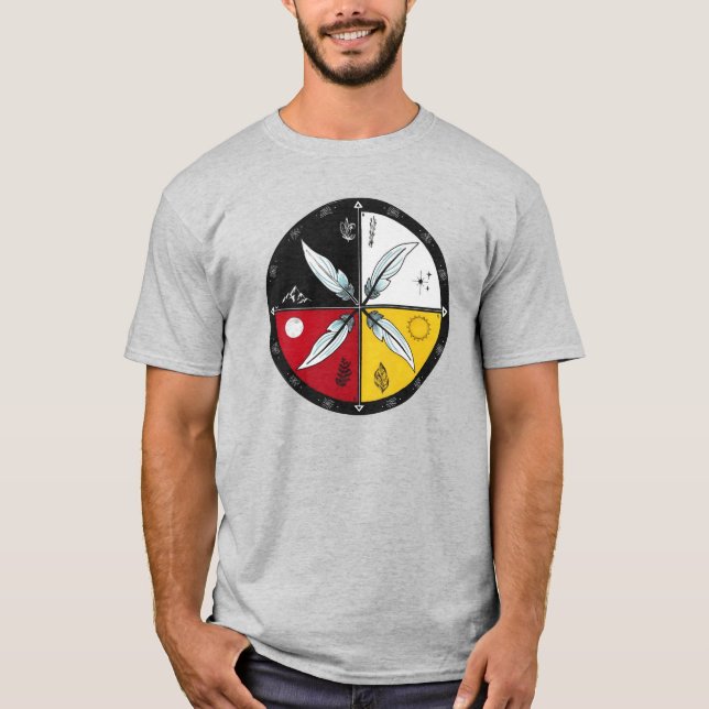 Camiseta Rueda de la medicina Mandala Ronda indígena (Anverso)