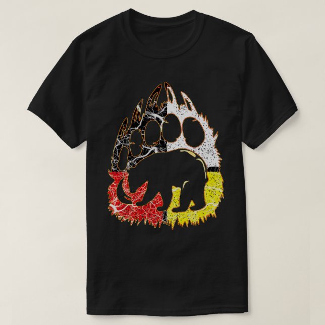 Camiseta Rueda de la medicina nativa estadounidense Bear Pa (Diseño del anverso)