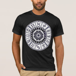 Camiseta Rueda de Mandala de Signos del Zodiaco Celeste Art