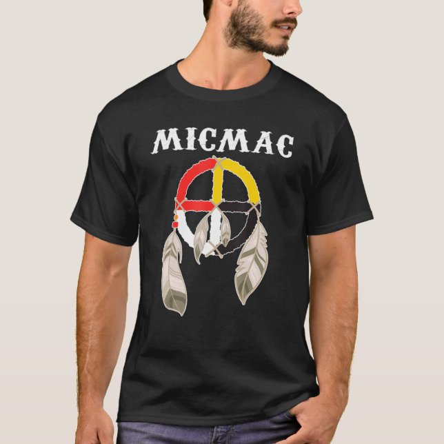 Camiseta Rueda de medicina de tribu india Micmac Mi'kmaq (Anverso)
