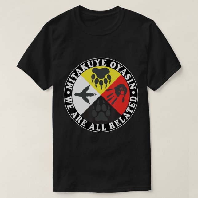 Camiseta Rueda de medicina nativa estadounidense, Mitakuye  (Diseño del anverso)