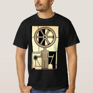 Camiseta Rueda de negocios y trabajador de máquina de estil