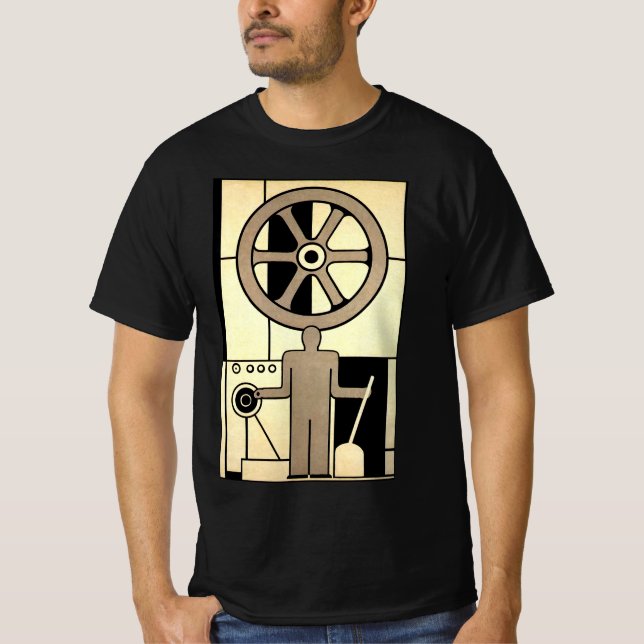 Camiseta Rueda de negocios y trabajador de máquina de estil (Anverso)