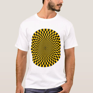 Camiseta Rueda de Op Art - Ámbar y Negro