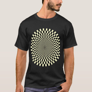 Camiseta Rueda de Op Art - Crema y negro