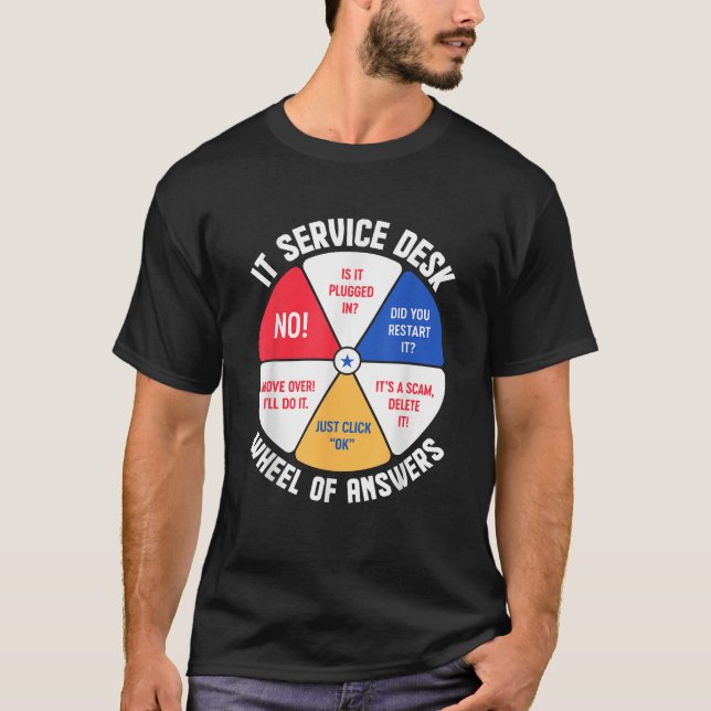 Camiseta Rueda de respuestas de la mesa de servicio de TI I (Anverso)