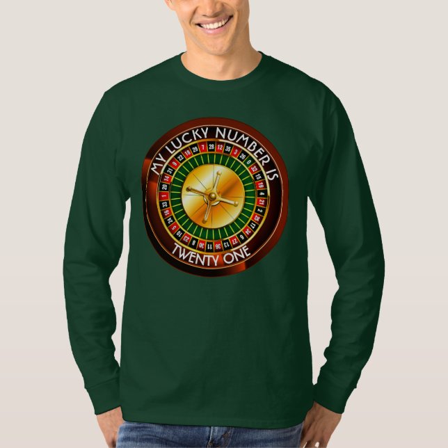 Camiseta Rueda de ruleta del casino con su número (Anverso)