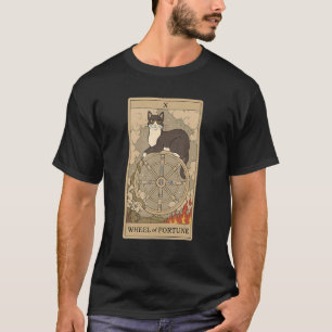 Camiseta Rueda De Tarjeta Tarot De Tune Y Cat Cosmic Ca
