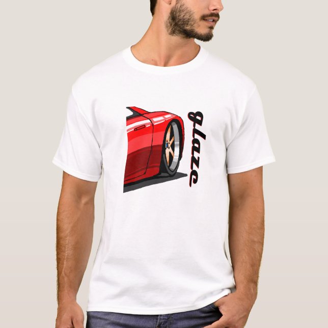 Camiseta Rueda de un coche de deporte rojo - Rasgos suaves (Anverso)