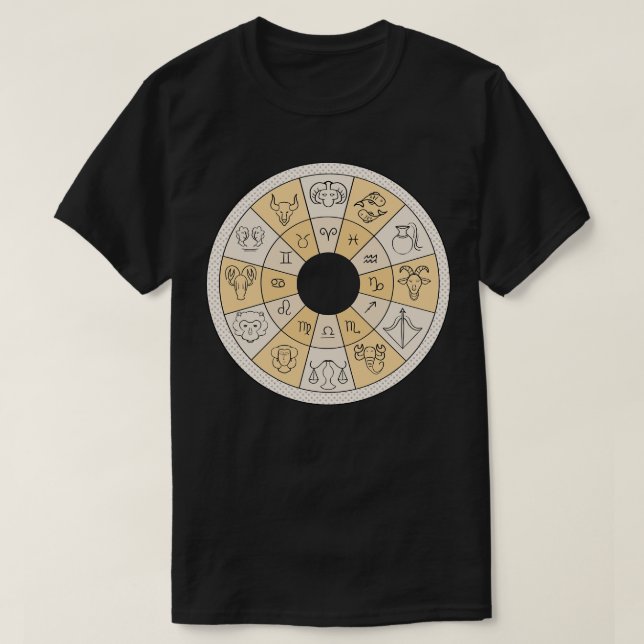 Camiseta Rueda de zodiaco (Diseño del anverso)