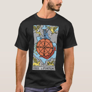 Camiseta Rueda del viajero de la tarjeta Tarot de la fortun