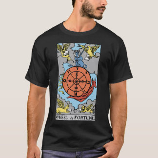 Camiseta Rueda del viajero de la tarjeta Tarot de la fortun