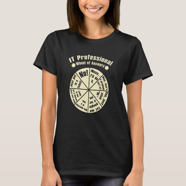 Camiseta Rueda Profesional De Respuestas, Geek Nerd Funny (Anverso)
