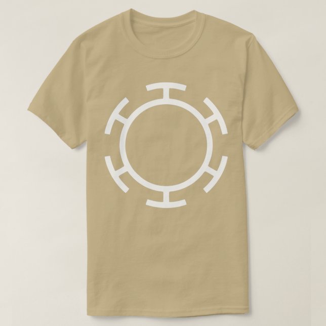 Camiseta Rueda solar blanca (Diseño del anverso)