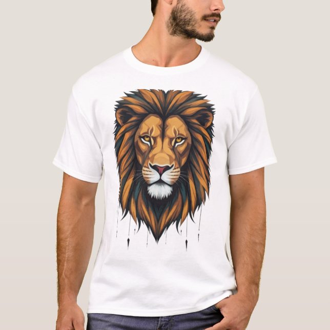 Camiseta Rueda urbana: Graffiti geométrico de leones (Anverso)