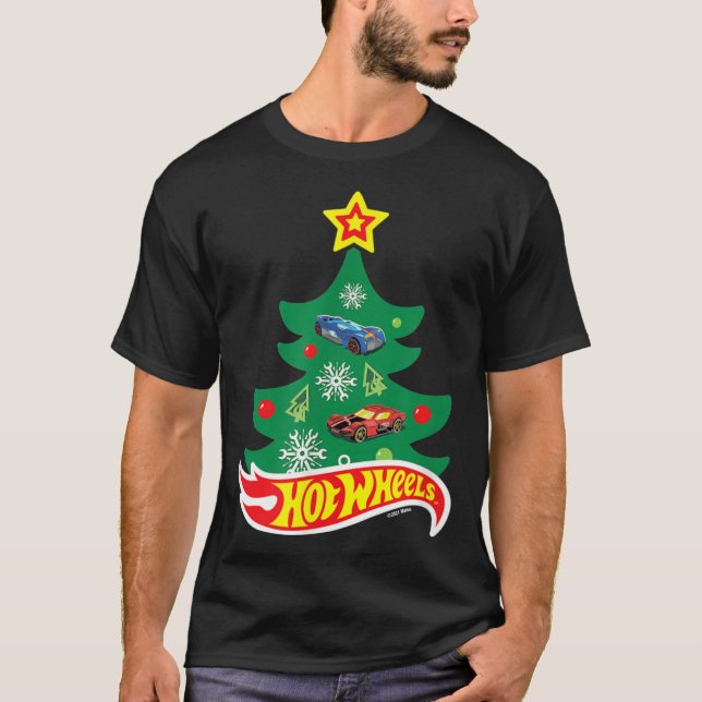 Camiseta Ruedas calientes - Árbol de Navidad de las ruedas  (Anverso)