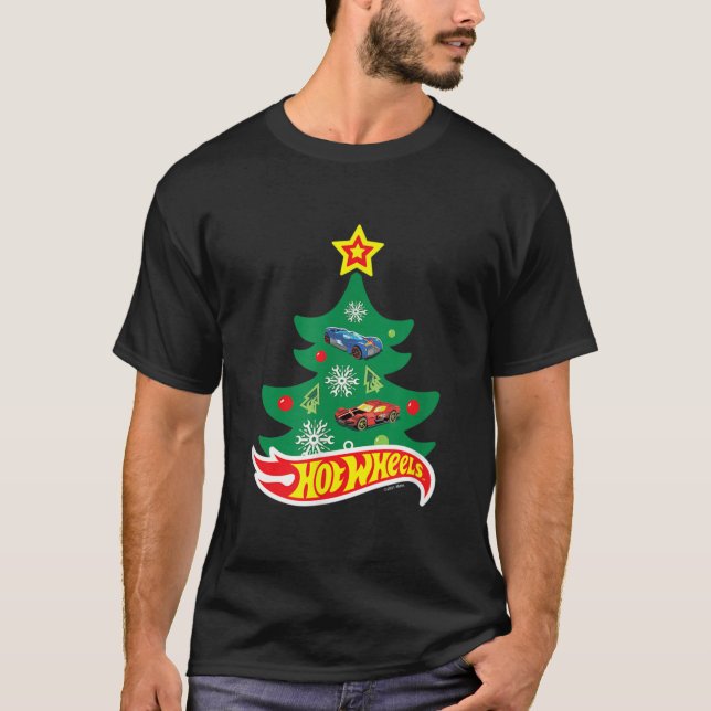 Camiseta Ruedas calientes - Árbol de Navidad de las ruedas  (Anverso)