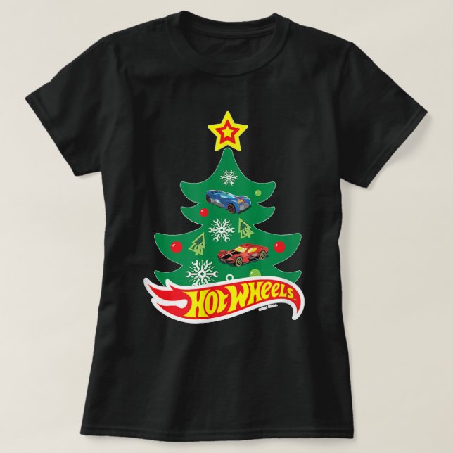 Camiseta Ruedas calientes Ruedas calientes Árbol de Navidad (Diseño del anverso)